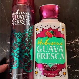 Hibiscus guava bath and body works set